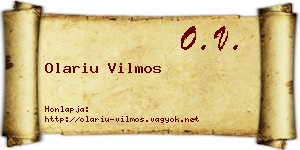 Olariu Vilmos névjegykártya
